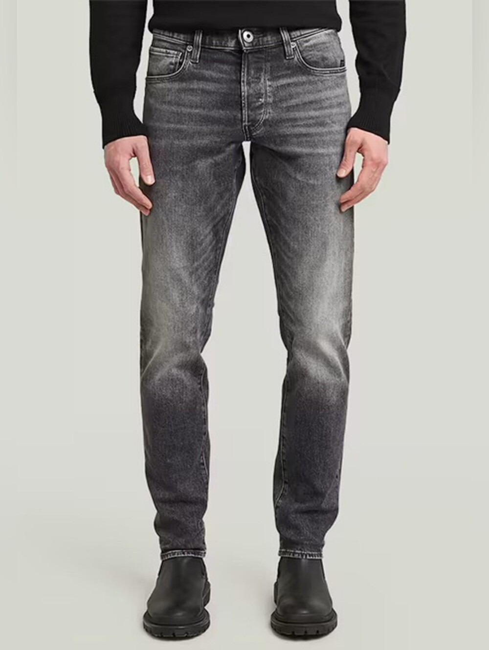 G-Star 3301 Tapered Washed Gray Jeans